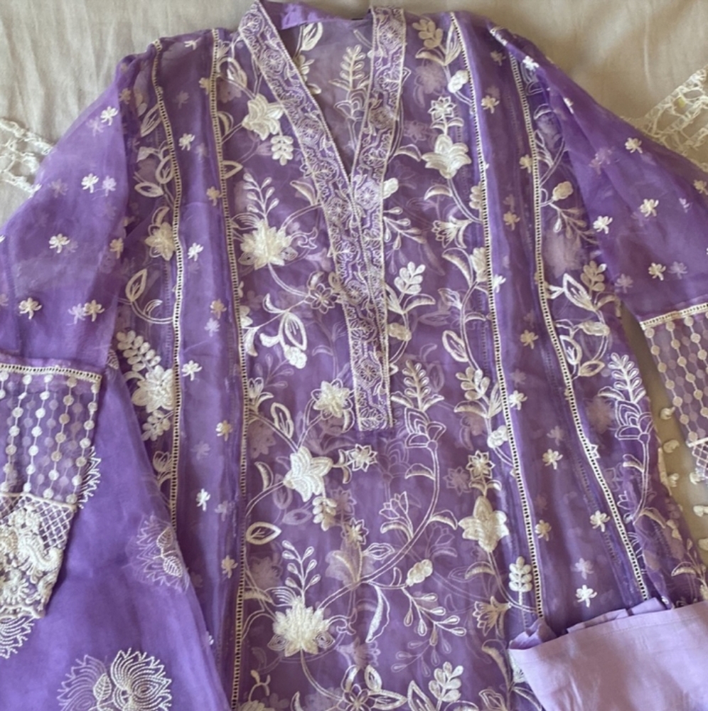 3 piece Pakistani/indian organza suit small size